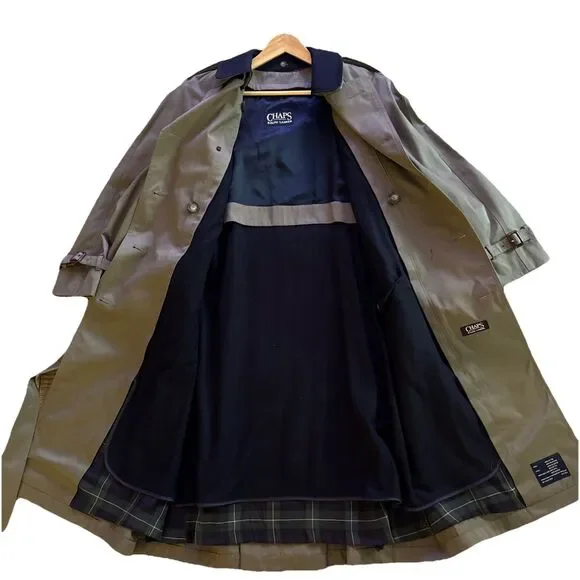 RALPH LAUREN Chaps Trench Coat Mens Sz 38S Double Breasted Removable Wool Lining - Picture 9 of 16